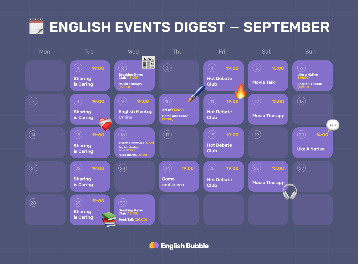 English events digest